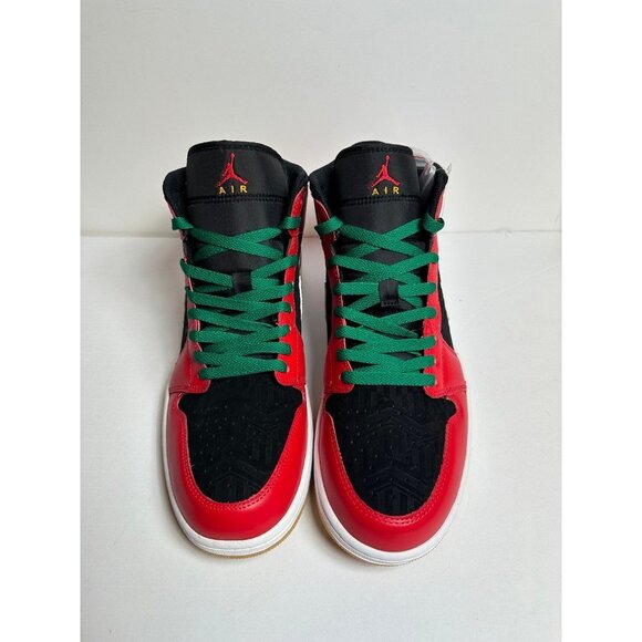 Air Jordan 1 Mid SE (GS) Size 6Y/WMNS 7.5 Black/Fire Red-White-Mala DQ8418-006 - Picture 6 of 13